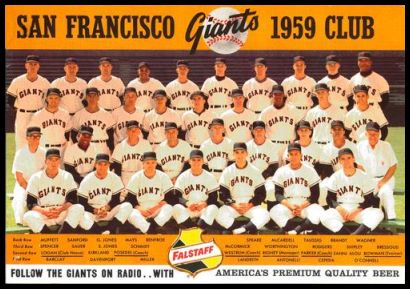 1959 Falstaff Beer San Francisco Giants Team Photo 1 San Francisco Giants